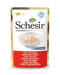 Schesir Chicken w/Seabass in Jelly Pouch 85g