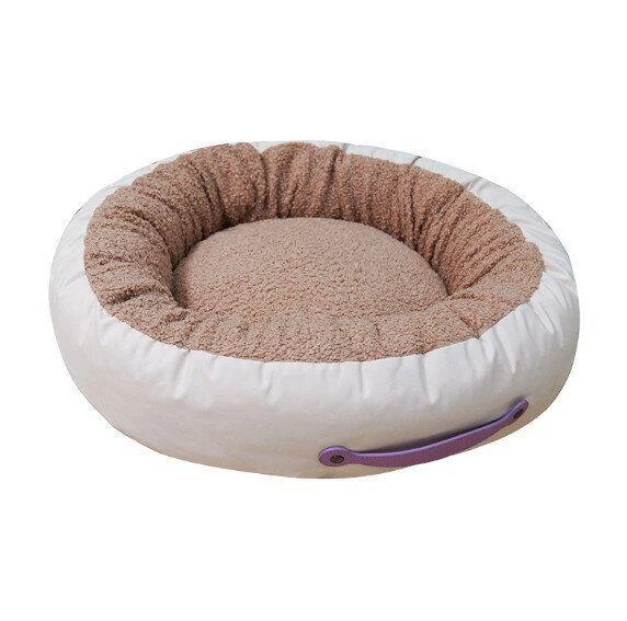 Cozy Round Dog Bed with Handle - Medium