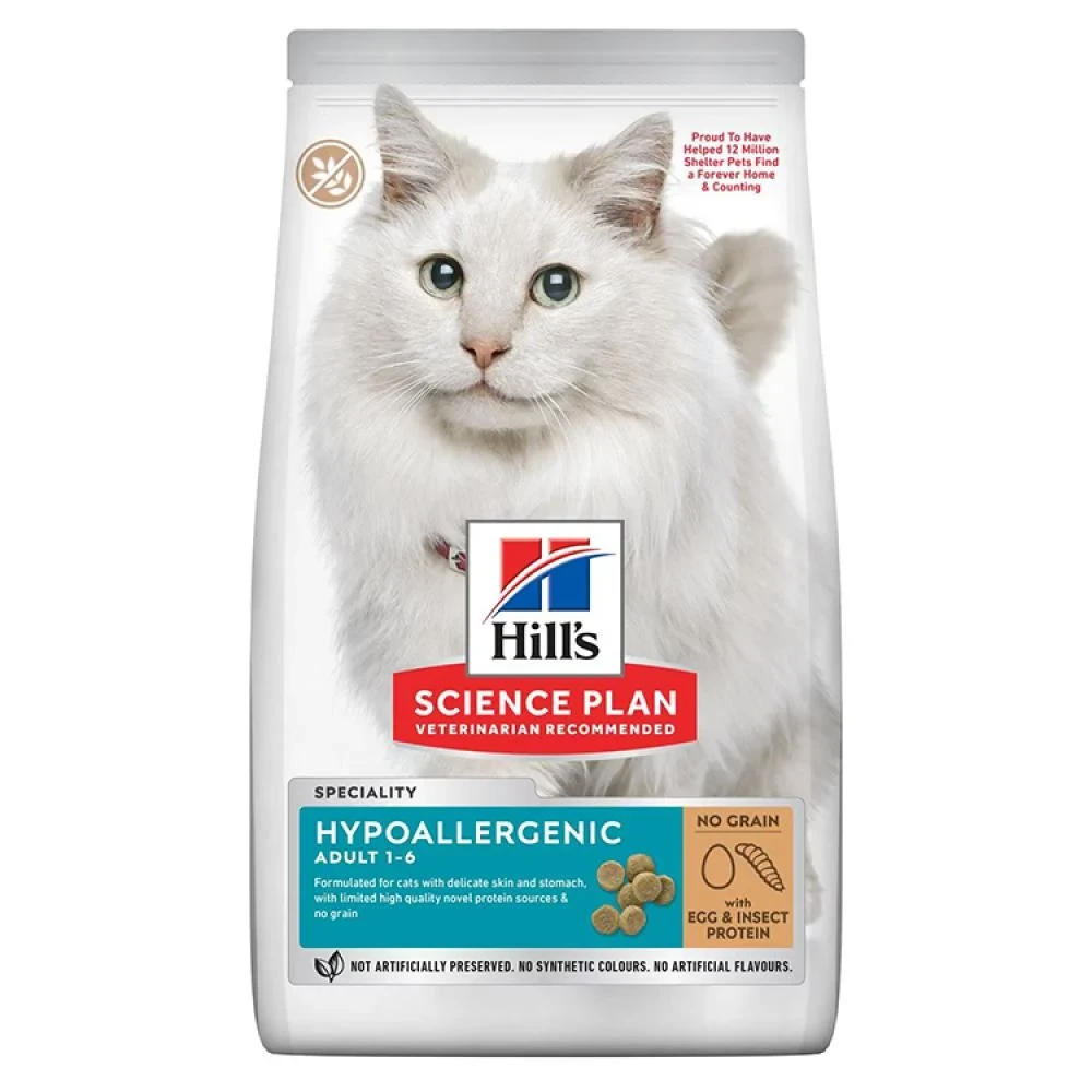 Hill's Science Plan Hypoallergenic Adult Dry Cat Food with with Egg & Insect Protein 1.5 kg