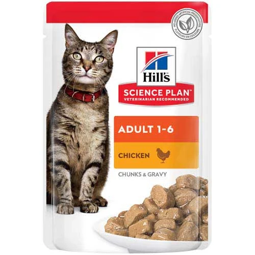 Hill's Science Plan Adult Cat Wet Food with Chicken Pouch 85 g