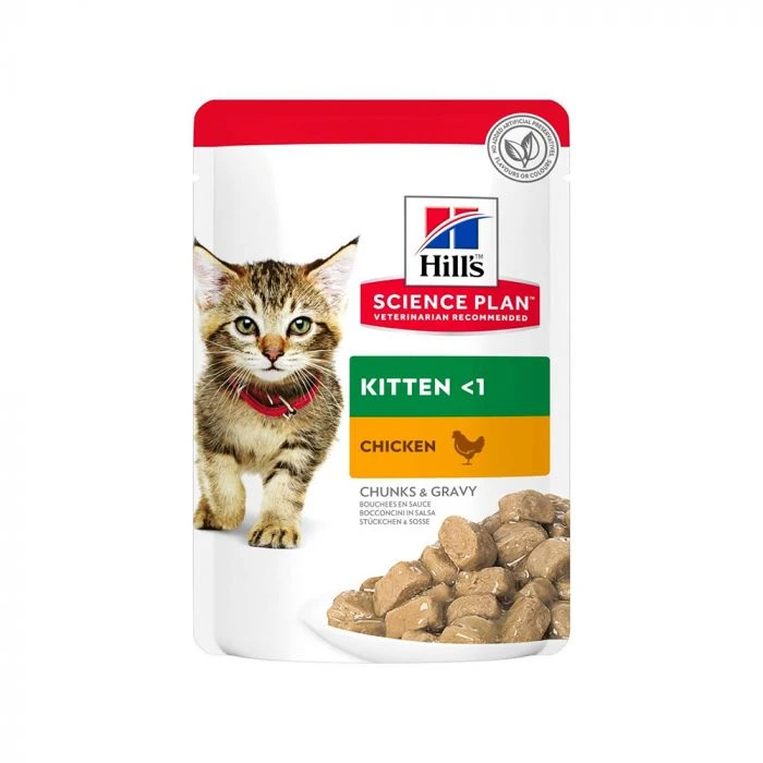 Hills Science Plan Chicken Chunks and Gravy Kitten Food Pouch - 85 g