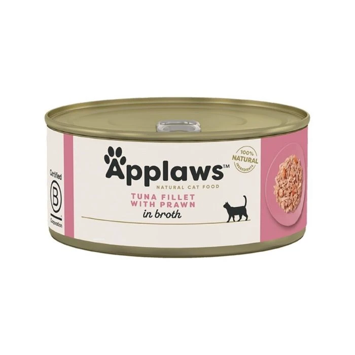 Applaws Tuna Fillet with Prawn in Broth Canned Cat Food - 70 g
