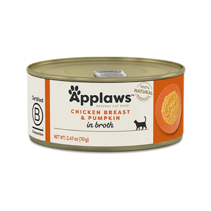 Applaws Chicken Breast and Pumpkin in Broth Canned Cat Food - 70 g