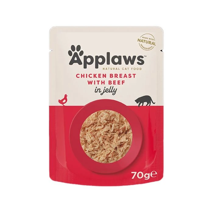 Applaws Chicken Breast with Beef in Jelly Cat Food Pouch - 70g