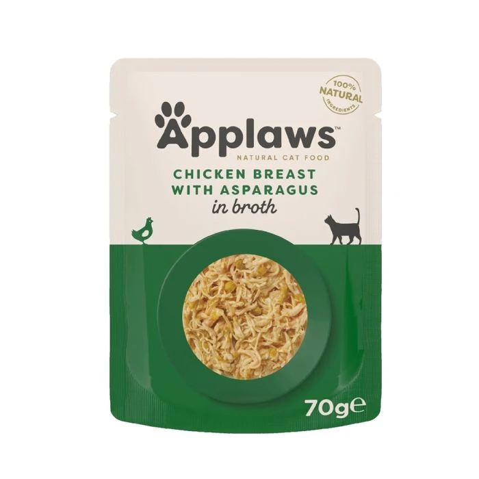 Applaws Chicken Breast with Asparagus in Broth Cat Food Pouch - 70g