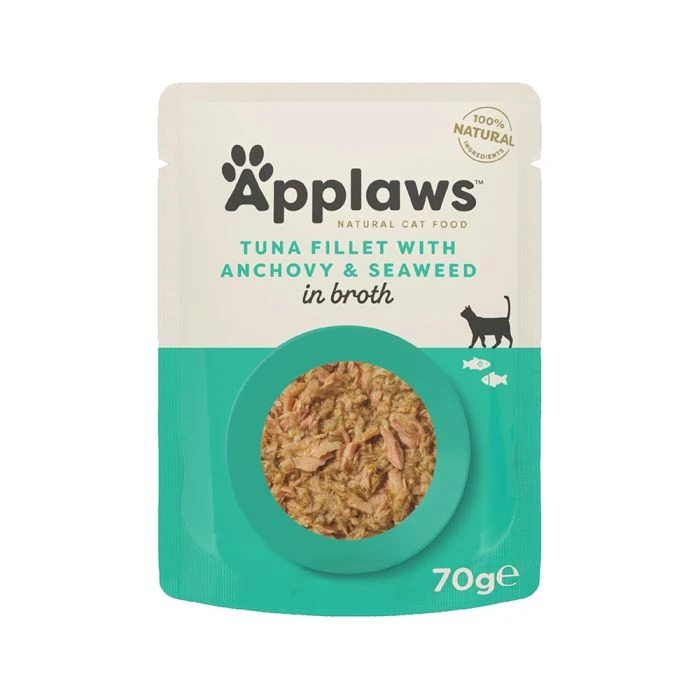 Applaws Tuna Fillet and Anchovy in Broth Cat Food Pouch - 70 g