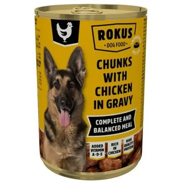 ROKUS DOG CHUNKS/ CHICKEN WET FOOD 415G