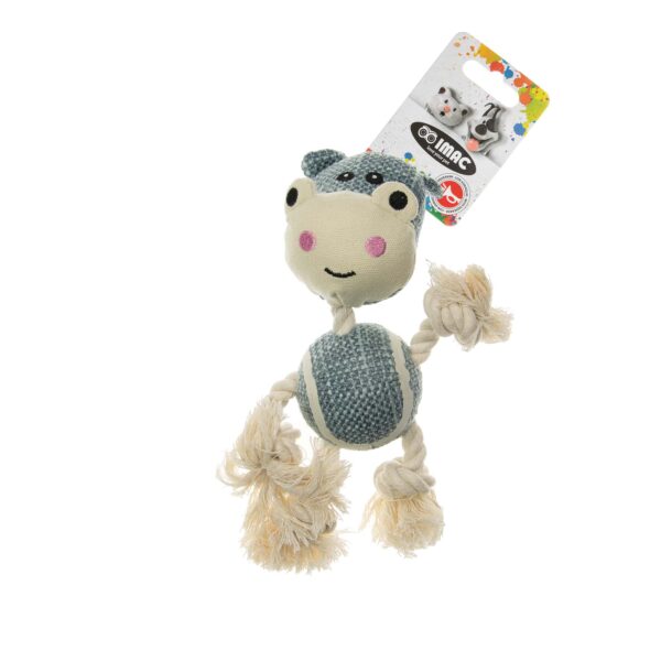 CHENILLE-ROPE AND TENNIS BALL HIPPO WITH SQUEAKER from AVC Pet Store