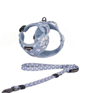 Dogness Floral Printed Harness - Blue - AVC Pet Store