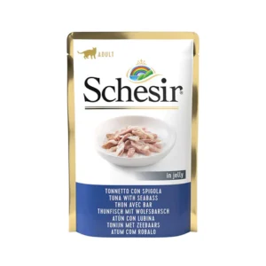 SCHESIR TUNA W/SEABASS IN JELLY 85G IN POUCH - AVC Pet Store