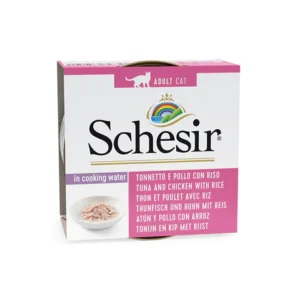 SCHESIR TUNA & CHICKEN w/RICE IN WATER 85G IN CAN - AVC Pet Store